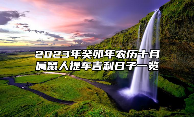 2023年癸卯年农历十月属鼠人提车吉利日子一览