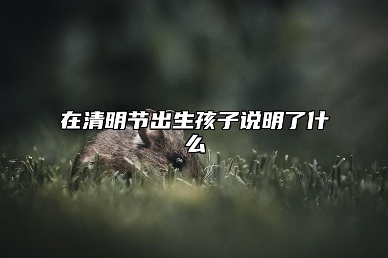 在清明节出生孩子说明了什么，清明节出生的孩子命运如何