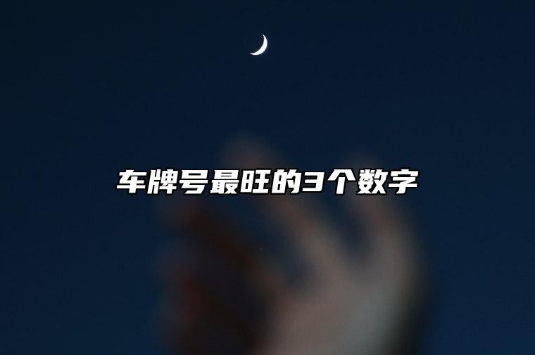 车牌号最旺的3个数字 圆满带财车牌号码