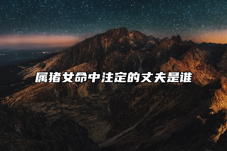属猪女命中注定的丈夫是谁？ 属猪女命好吗