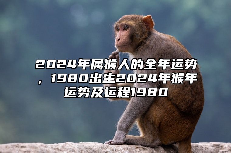 2024年属猴人的全年运势，1980出生2024年猴年运势及运程1980 2024年属猴的人命运好吗