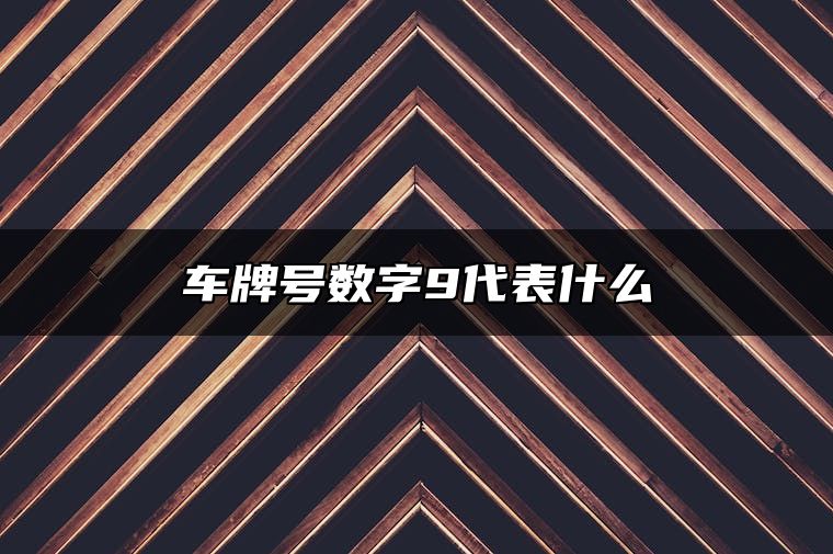 车牌号数字9代表什么 车牌号码末四位吉利数组