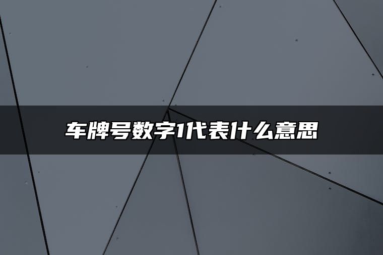 车牌号数字1代表什么意思 怎样查车牌号吉利吗