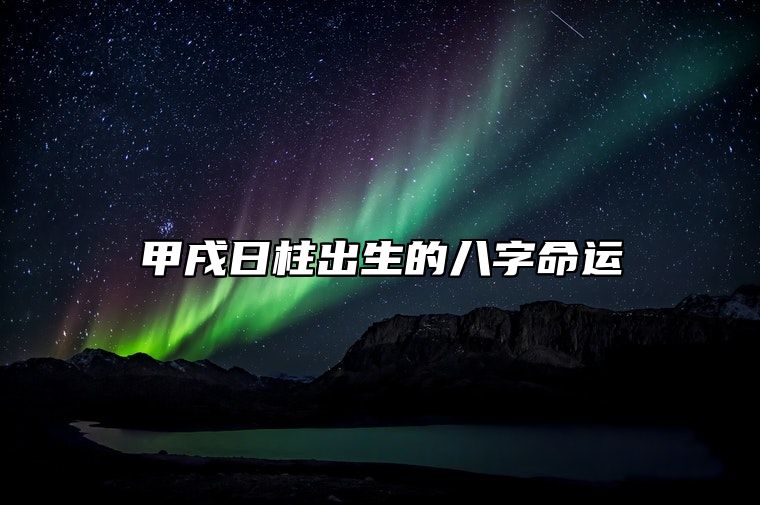 甲戌日柱出生的八字命运