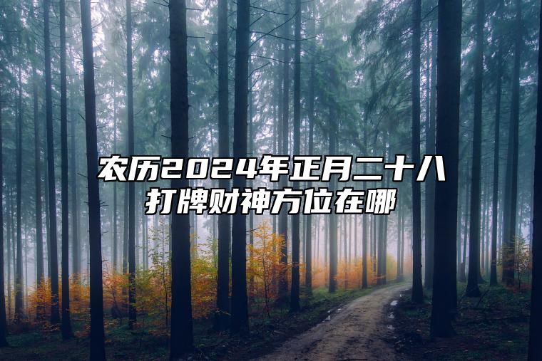 农历2024年正月二十八打牌财神方位在哪？喜神方位在什么方向？