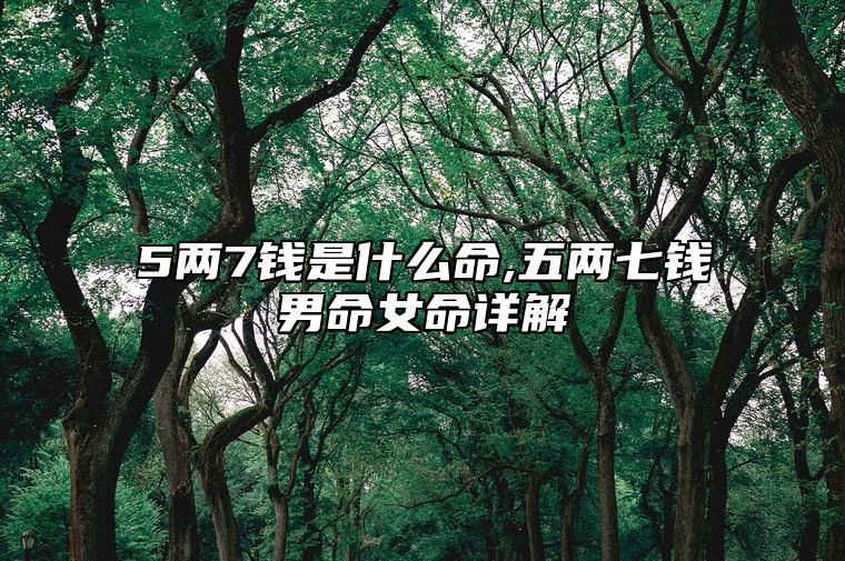 5两7钱是什么命,五两七钱男命女命详解