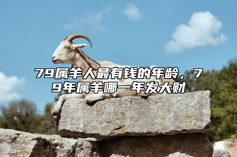79属羊人最有钱的年龄，79年属羊哪一年发大财 羊生肖79年什么时候才有钱