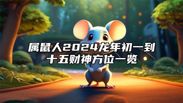 属鼠人2024龙年初一到十五财神方位一览