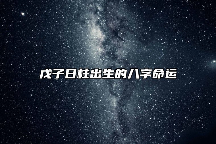 戊子日柱出生的八字命运