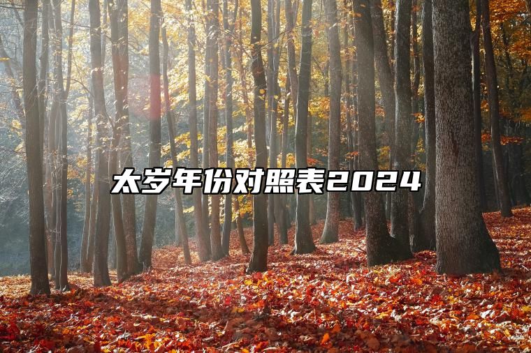 太岁年份对照表2024 属相太岁一览表