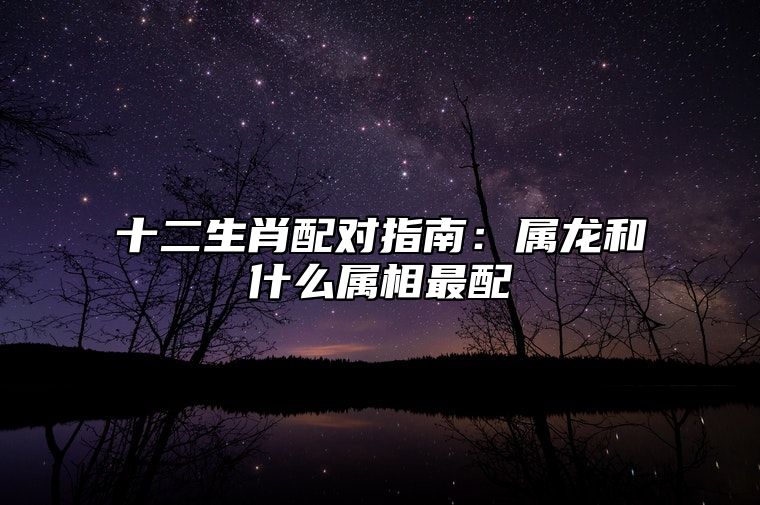 十二生肖配对指南：属龙和什么属相最配