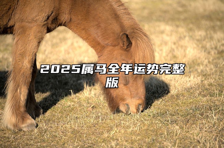 2025属马全年运势完整版 