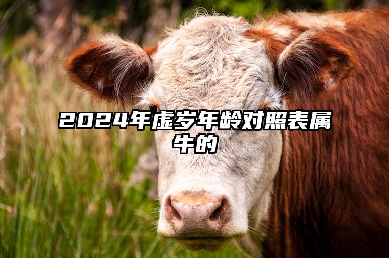 2024年虚岁年龄对照表属牛的 生肖牛年份对照表年龄2024