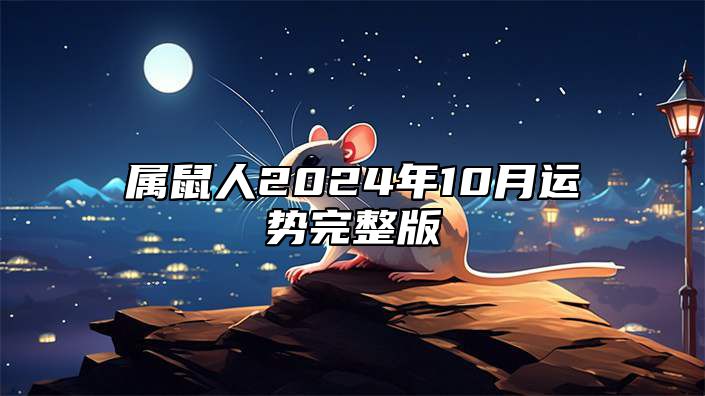 属鼠人2024年10月运势完整版