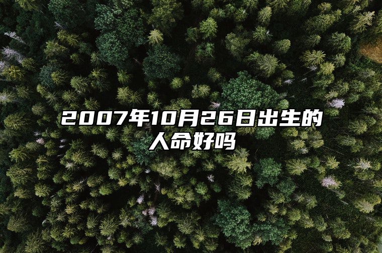 2007年10月26日出生的人命好吗 不同时辰生辰八字