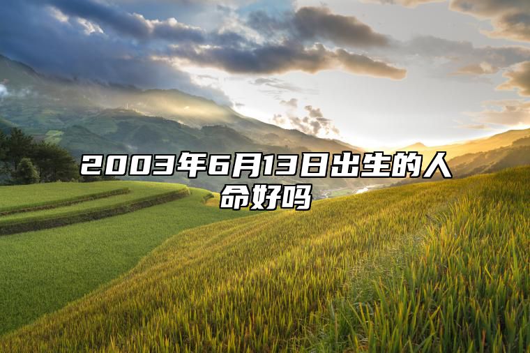 2003年6月13日出生的人命好吗 命运好不好