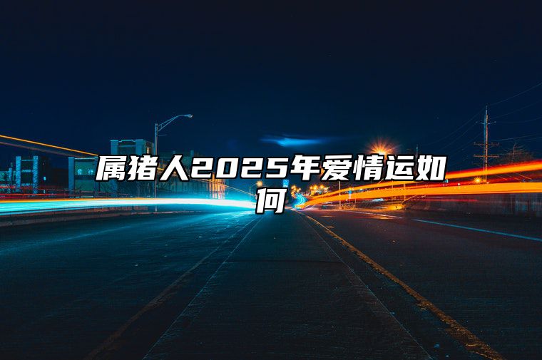 属猪人2025年爱情运如何 2025年猪人命运