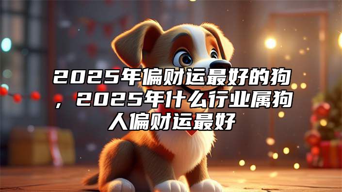 2025年偏财运最好的狗，2025年什么行业属狗人偏财运最好 2025年生肖狗