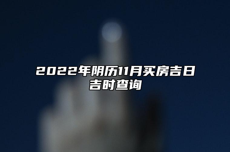 2022年阴历11月买房吉日吉时查询 这天买房吉利吗