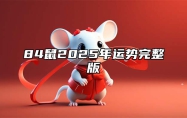 84鼠2025年运势完整版 84年鼠2025年每月运势
