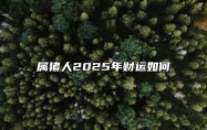 属猪人2025年财运如何 2025年猪的运势