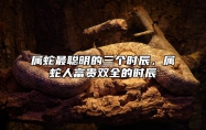 属蛇最聪明的三个时辰，属蛇人富贵双全的时辰 属蛇人什么时辰出生命最好