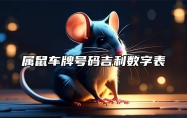属鼠车牌号码吉利数字表 吉利数字表查询