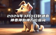 2024年3月11日财神喜神贵神胎神方位查询