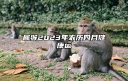属猴2023年农历四月健康运 属猴2023年幸运方向