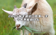 2025属羊最忌三件事，羊今年不能做什么 属羊人2025