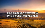 1987年属兔人2023年运势,36岁本命年犯太岁化解 36岁生肖兔的人本命年犯太岁化解方式