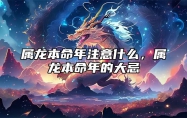 属龙本命年注意什么，属龙本命年的大忌 属相龙本命年