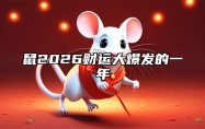 鼠2026财运大爆发的一年 鼠人2026年运势