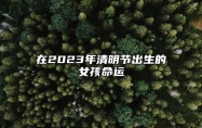 在2023年清明节出生的女孩命运 生活多才多艺