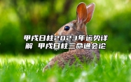 甲戌日柱2023年运势详解 甲戌日柱三命通会论