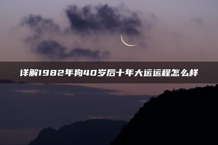 详解1982年狗40岁后十年大运运程怎么样