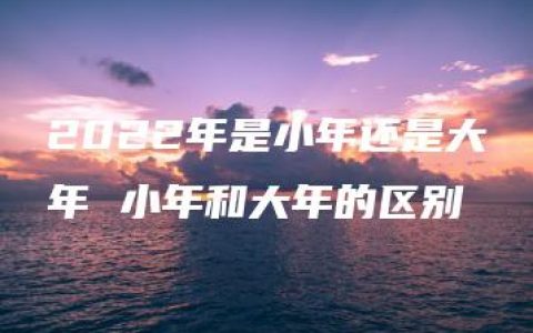 2022年是小年还是大年 小年和大年的区别