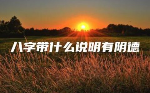 八字带什么说明有阴德
