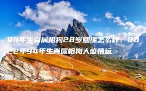 94年生肖属相狗28岁姻缘怎么样，2022年94年生肖属相狗人感情运