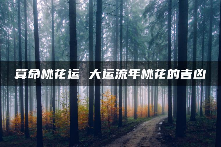 算命桃花运 大运流年桃花的吉凶
