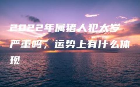 2022年属猪人犯太岁严重吗，运势上有什么体现