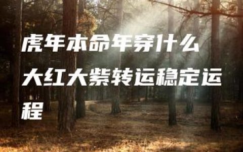 虎年本命年穿什么 大红大紫转运稳定运程