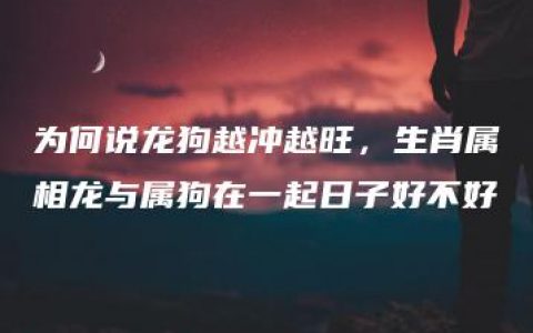 为何说龙狗越冲越旺，生肖属相龙与属狗在一起日子好不好