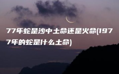 77年蛇是沙中土命还是火命(1977年的蛇是什么土命)