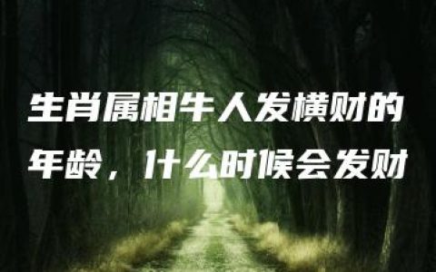 生肖属相牛人发横财的年龄，什么时候会发财