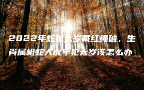 2022年蛇犯太岁戴红绳破，生肖属相蛇人虎年犯太岁该怎么办