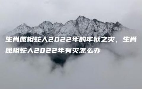 生肖属相蛇人2022年的牢狱之灾，生肖属相蛇人2022年有灾怎么办