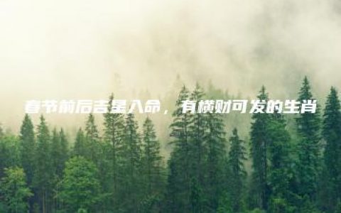 春节前后吉星入命，有横财可发的生肖