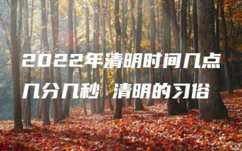 2022年清明时间几点几分几秒 清明的习俗