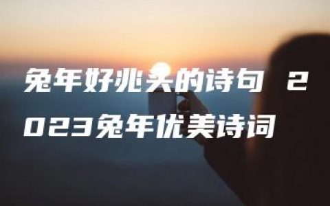 兔年好兆头的诗句 2023兔年优美诗词